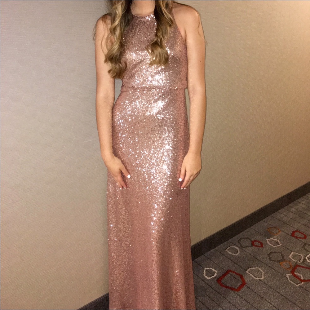 Jenny Yoo Gold Sequin Gown